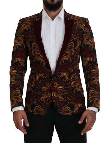Dolce & Gabbana Men's Multicolor Floral Single Breasted Martini Blazer