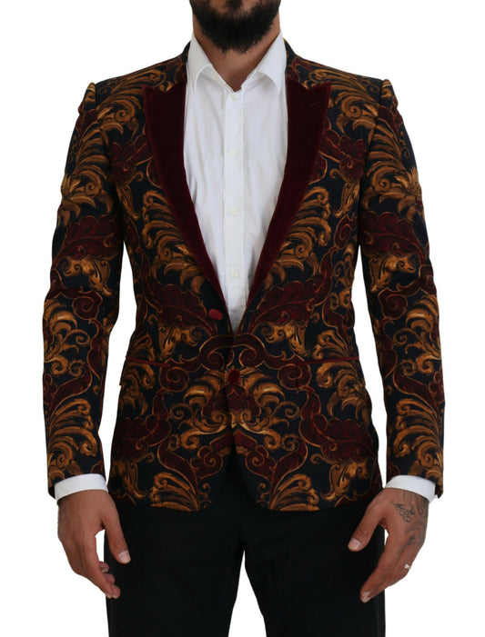 Dolce & Gabbana Men's Multicolor Floral Single Breasted Martini Blazer