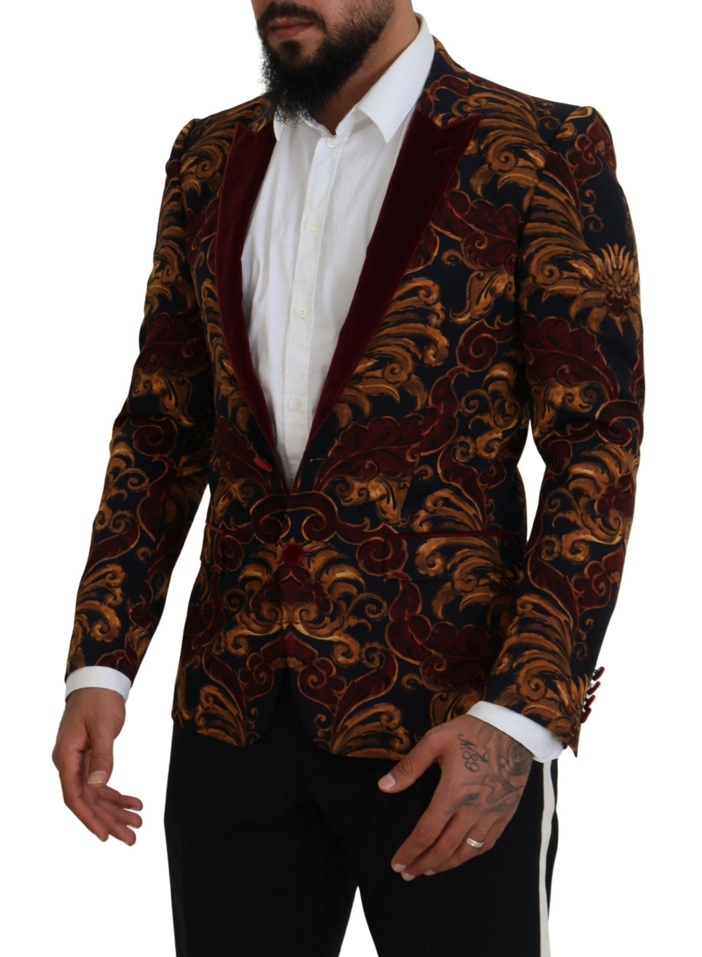 Dolce & Gabbana Men's Multicolor Floral Single Breasted Martini Blazer