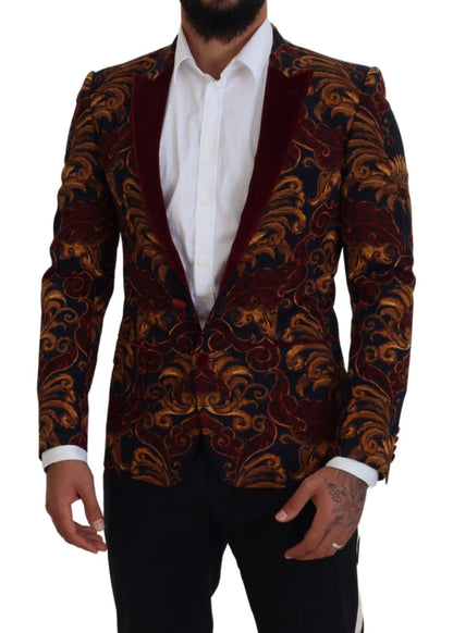 Dolce & Gabbana Men's Multicolor Floral Single Breasted Martini Blazer