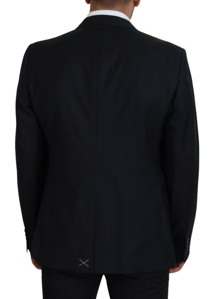 Dolce & Gabbana Men's Dark Blue Wool Formal Sicilia Blazer