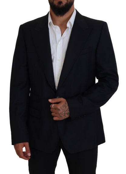 Dolce & Gabbana Men's Dark Blue Wool Formal Sicilia Blazer
