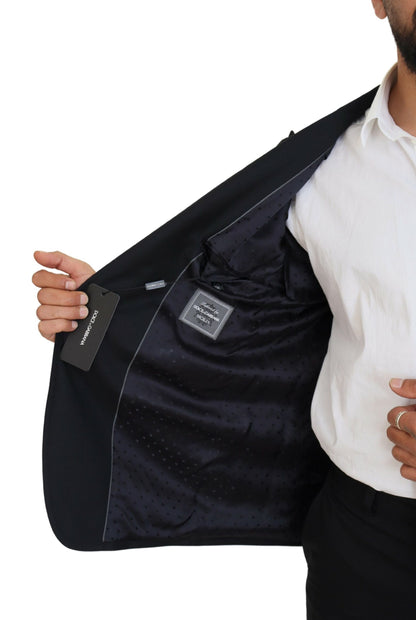 Dolce & Gabbana Men's Dark Blue Wool Formal Sicilia Blazer