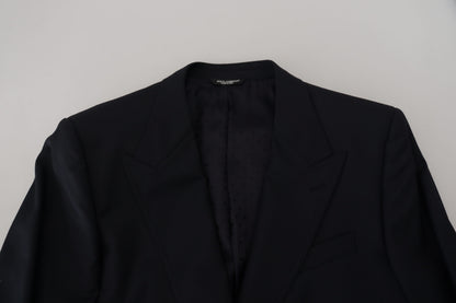 Dolce & Gabbana Men's Dark Blue Wool Formal Sicilia Blazer
