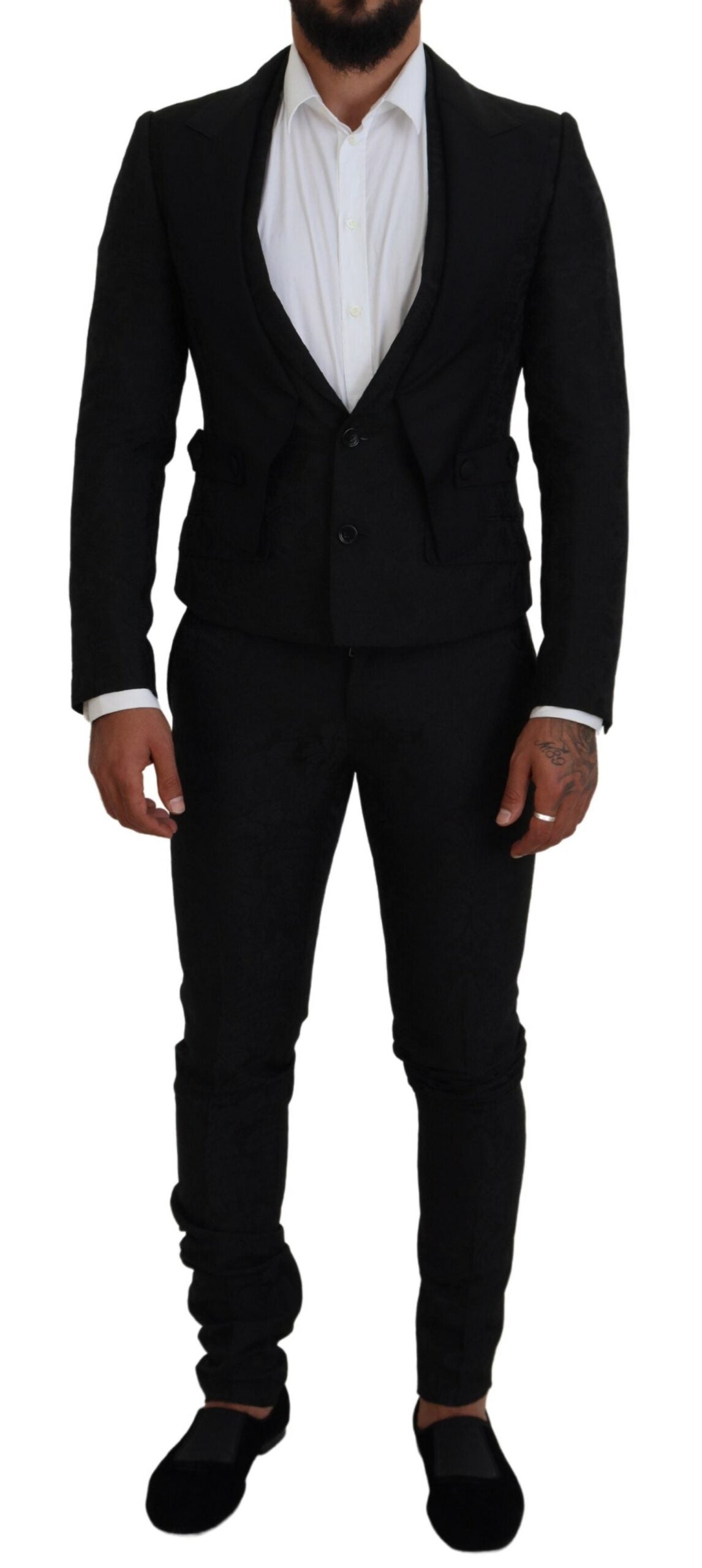 Dolce & Gabbana Men's Black Polyester Men 2 Piece MARTINI Suit