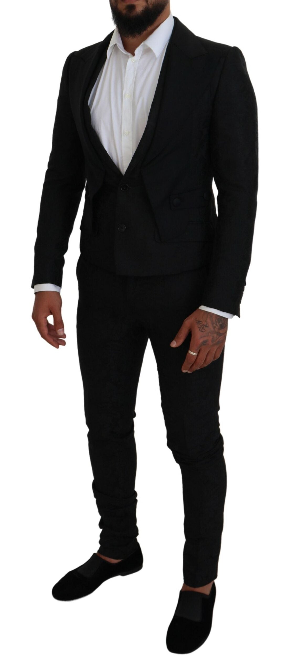 Dolce & Gabbana Men's Black Polyester Men 2 Piece MARTINI Suit