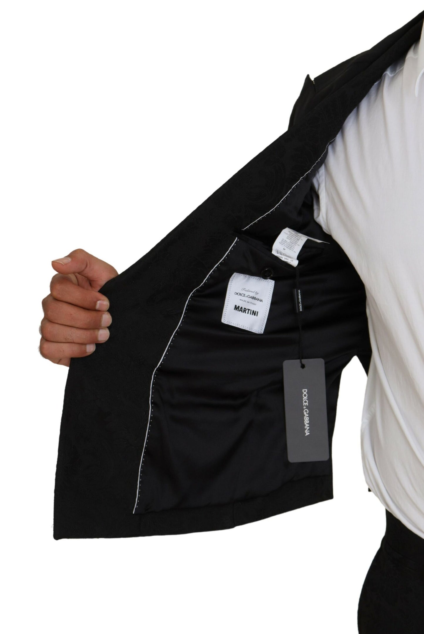 Dolce & Gabbana Men's Black Polyester Men 2 Piece MARTINI Suit