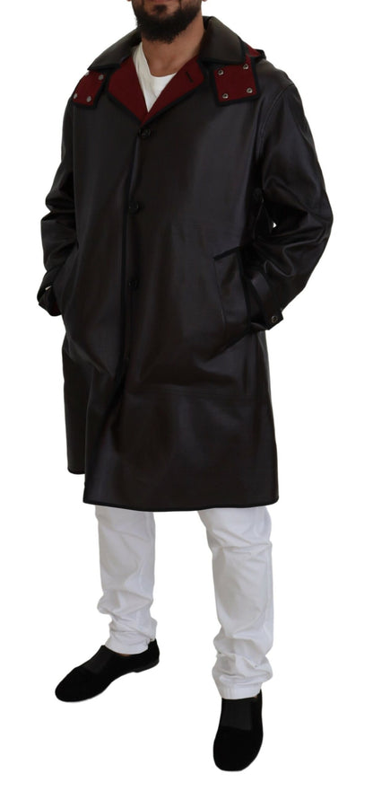 Dolce & Gabbana Men's Black Trench Hooded Parka Cotton Jacket