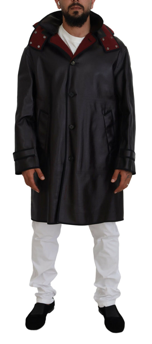Dolce & Gabbana Men's Black Trench Hooded Parka Cotton Jacket