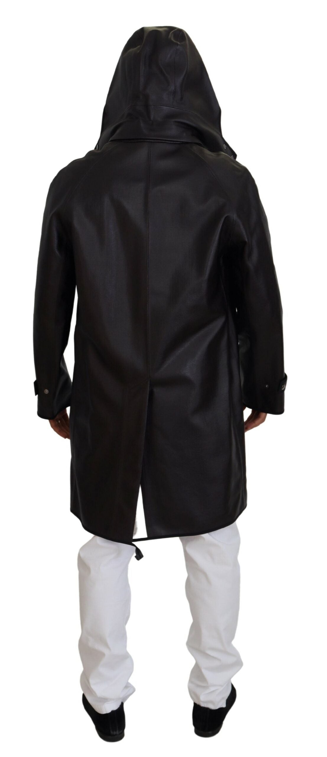 Dolce & Gabbana Men's Black Trench Hooded Parka Cotton Jacket