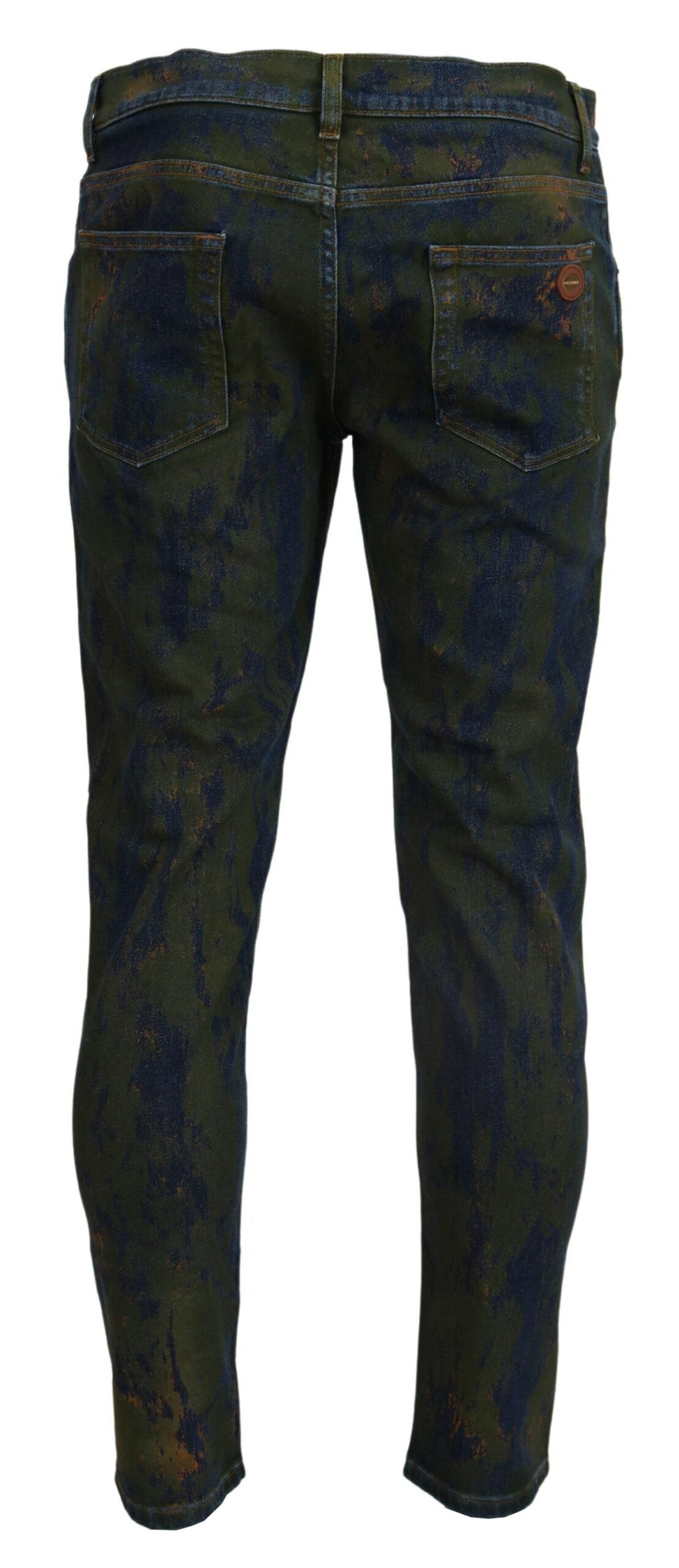 Dolce & Gabbana Men's Blue Green Skinny Cotton Denim Jeans