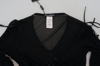 Black Viscose Bodycon Sheath Midi Dress