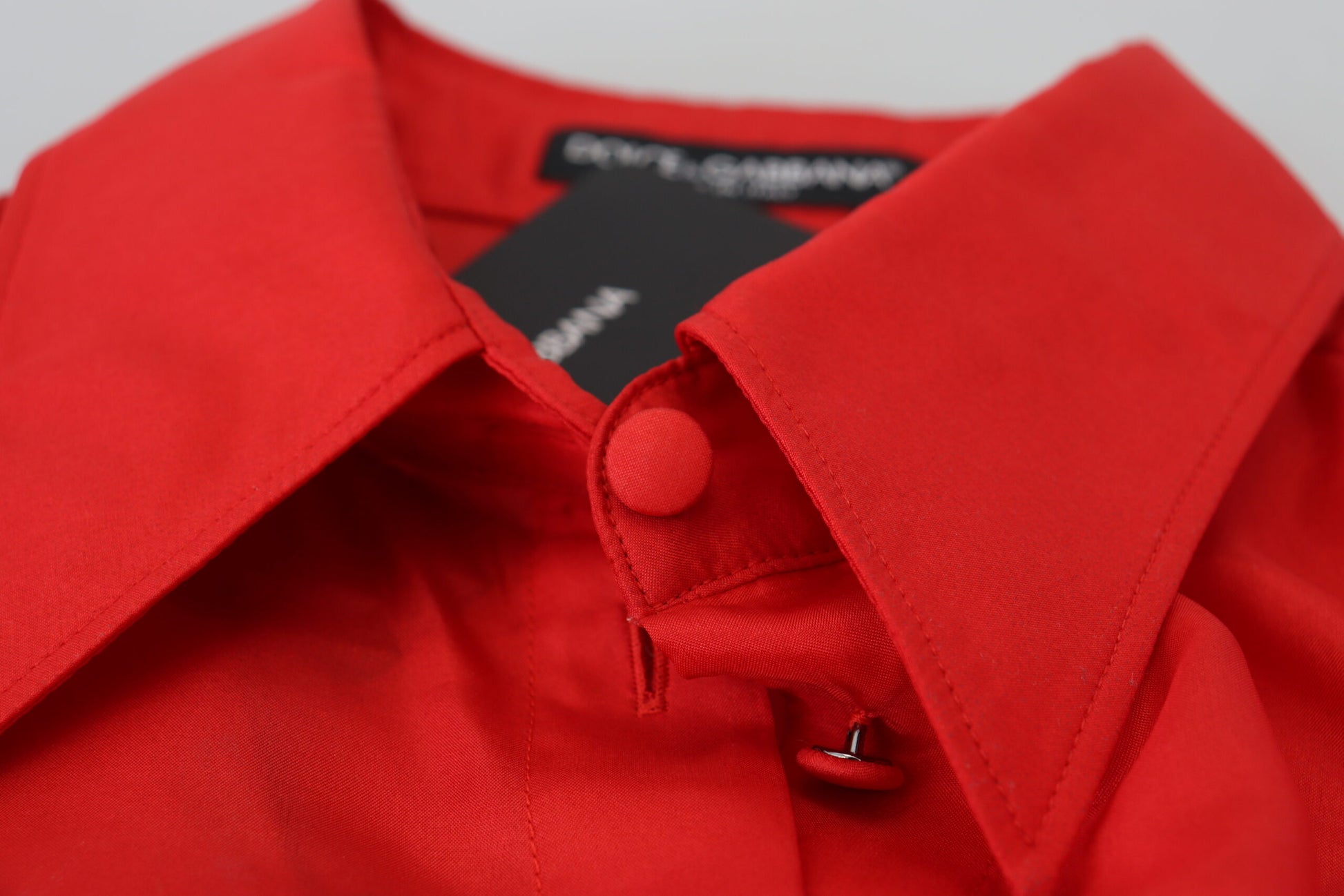 Dolce & Gabbana Red Silk Collared Long Sleeves Dress Shirt Top – Moon  Behind The Hill