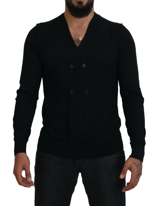 Dolce & Gabbana Men's Black Cashmere Button Down Cardigan Sweater