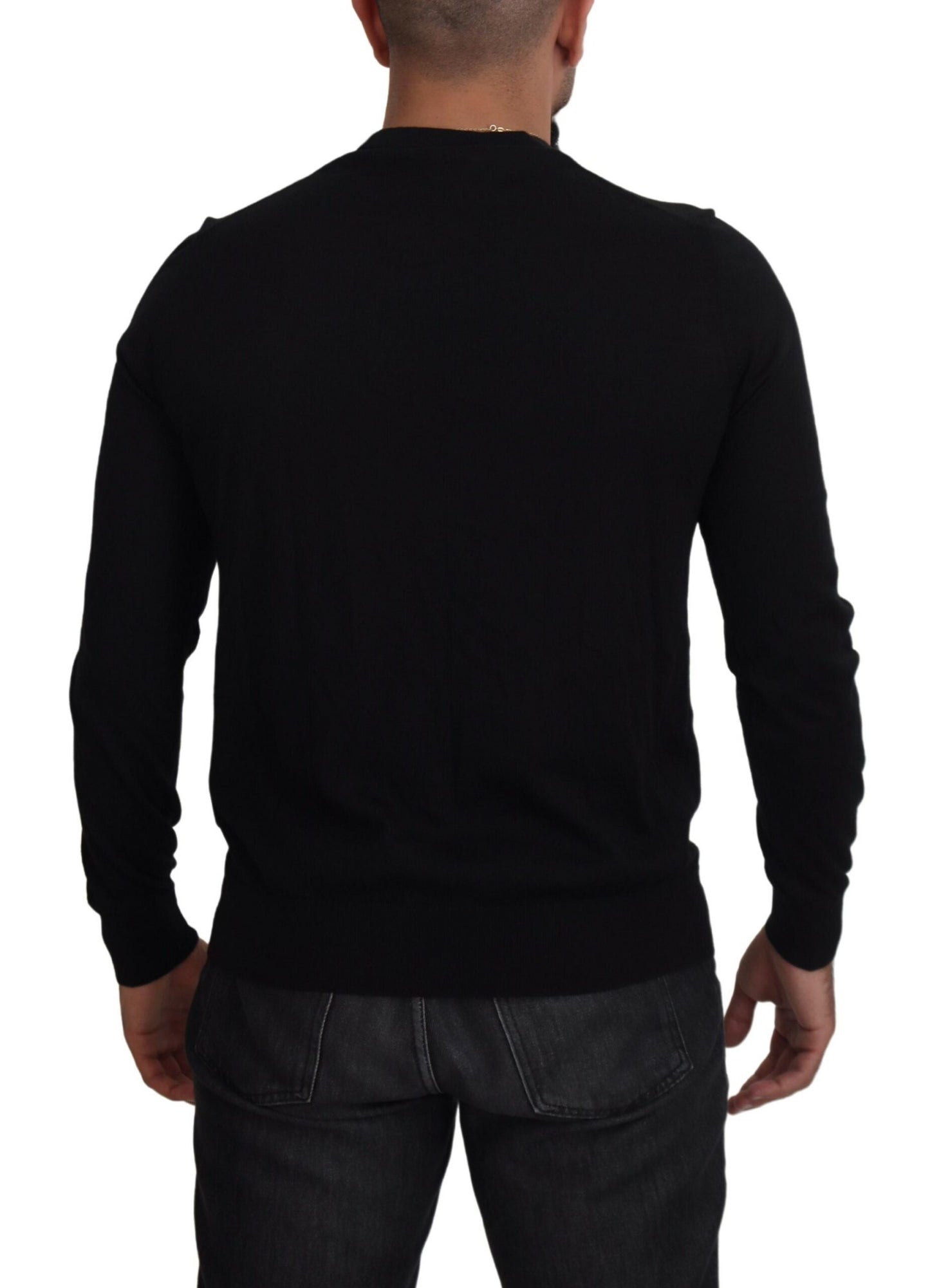Dolce & Gabbana Men's Black Cashmere Button Down Cardigan Sweater