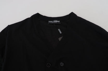 Dolce & Gabbana Men's Black Cashmere Button Down Cardigan Sweater
