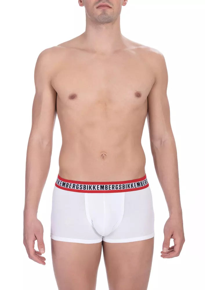 Bikkembergs White Cotton Men's Trunk Package