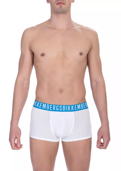 Bikkembergs White Cotton Underwear Trunks