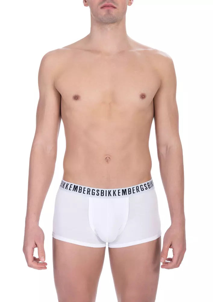 Bikkembergs White Cotton Underwear Trunks