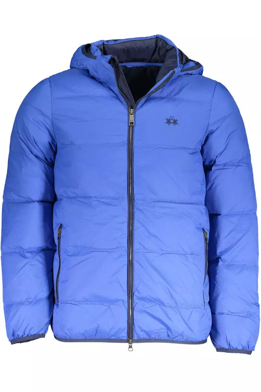 La Martina Men's Elite Blue Jacket with Detachable Hood