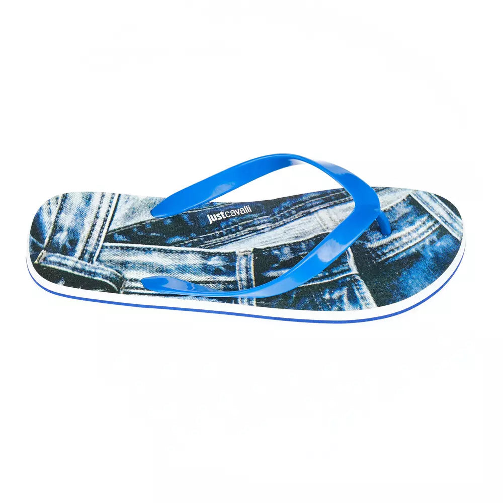 Just Cavalli Men's Light Blue EVA Flip Flop Sandal