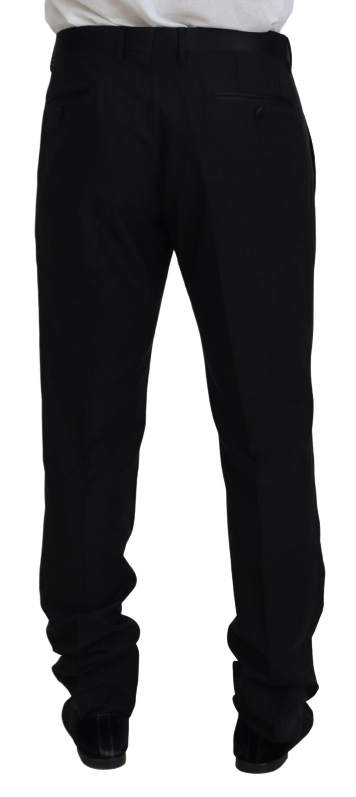 Dolce & Gabbana Men's Black Dress Wool Silk Trouser Pants