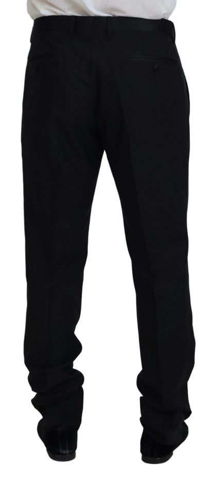 Dolce & Gabbana Men's Black Dress Wool Silk Trouser Pants