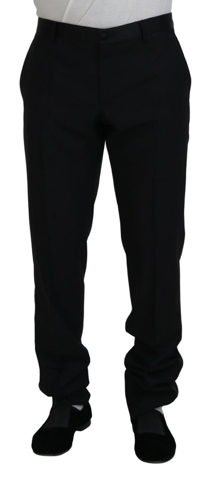 Dolce & Gabbana Men's Black Dress Wool Silk Trouser Pants