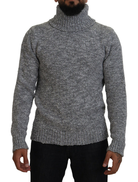 Dolce & Gabbana Men's Grey Wool Knit Turtleneck Pullover Sweater