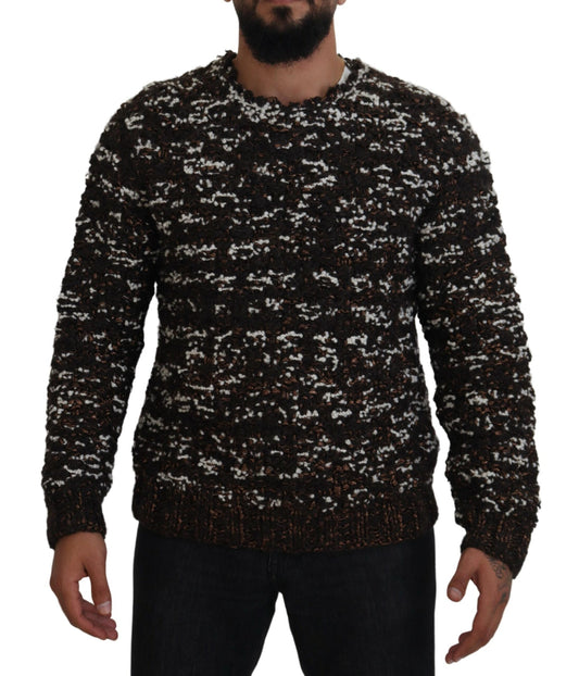 Dolce & Gabbana Men's Brown Knitted Wool Fatto A Mano Sweater