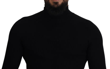 Dolce & Gabbana Men's Black Half Zip Turtleneck Pullover Sweater