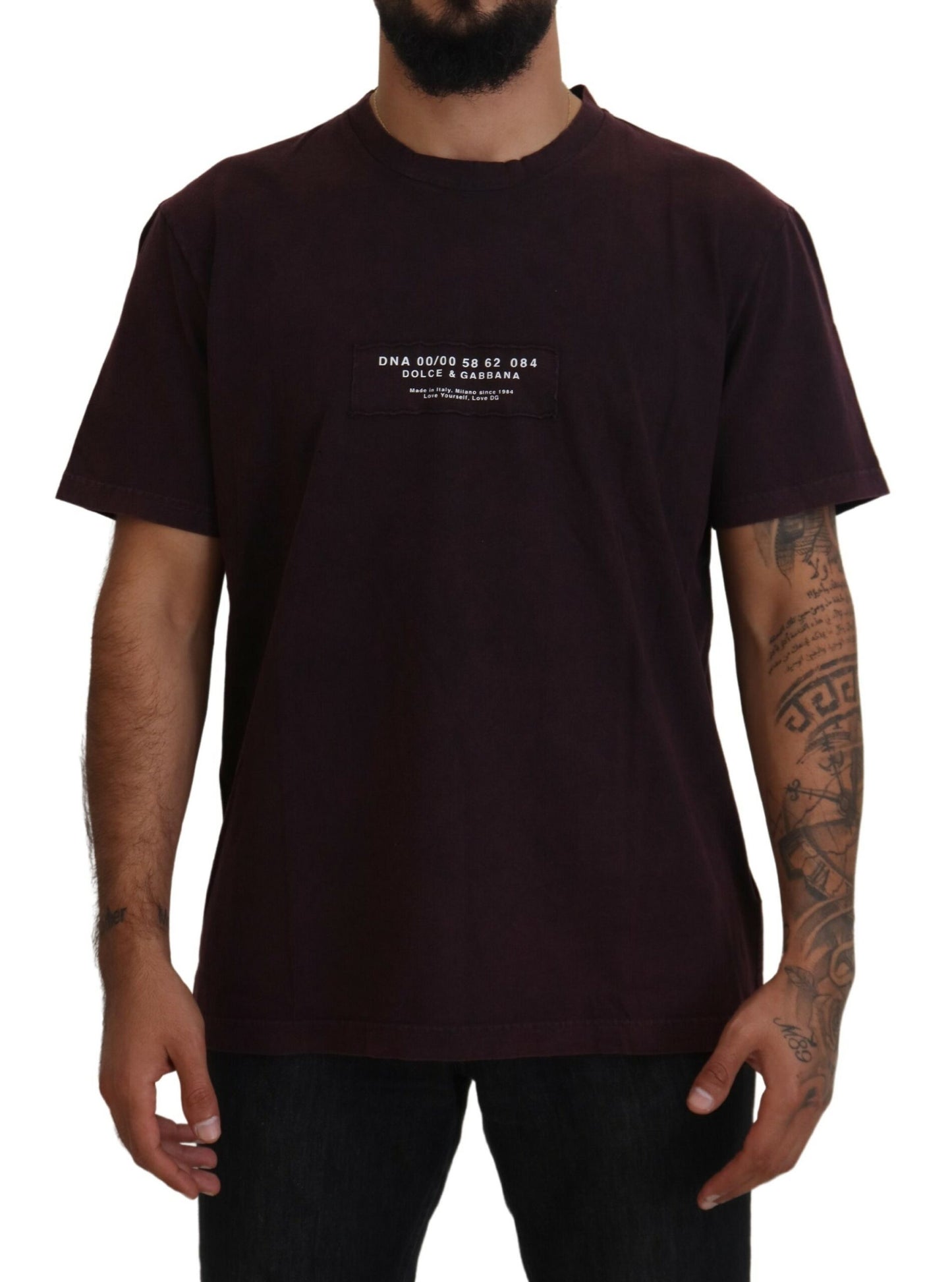 Dolce & Gabbana Men's Bordeaux Crewneck Short Sleeve  T-shirt