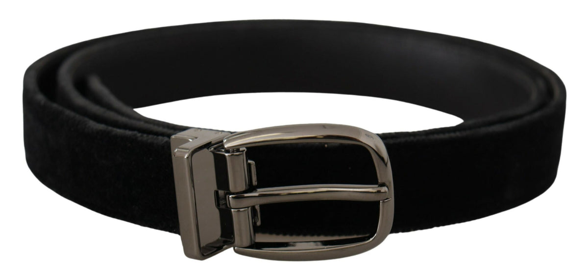 Belt by Dolce & Gabbana for men in leather & velvet black features a artisanal-chic design, artfully capturing the essence of the Leather & Velvet Belt with a artisanal-chic finish.