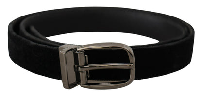 Belt by Dolce & Gabbana for men in leather & velvet black features a artisanal-chic design, artfully capturing the essence of the Leather & Velvet Belt with a artisanal-chic finish.