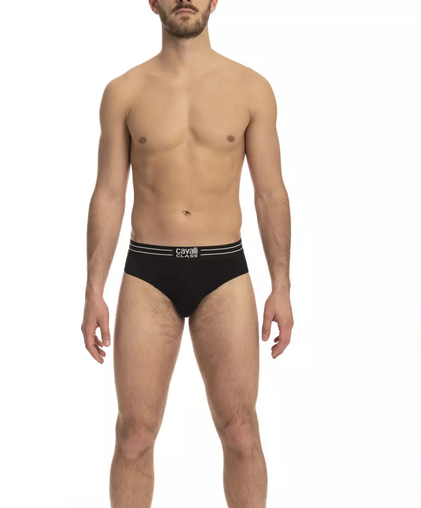 Cavalli Class Black Cotton Underwear Briefs