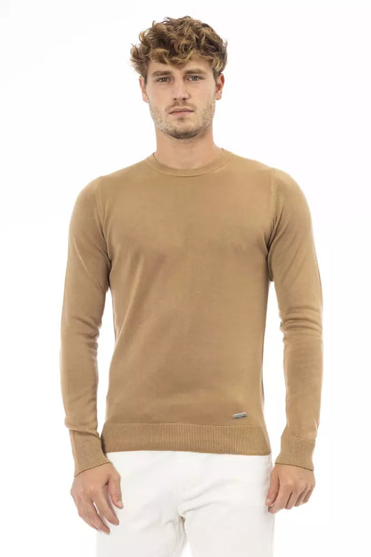 Baldinini Trend Men's Beige Modal Crewneck Sweater