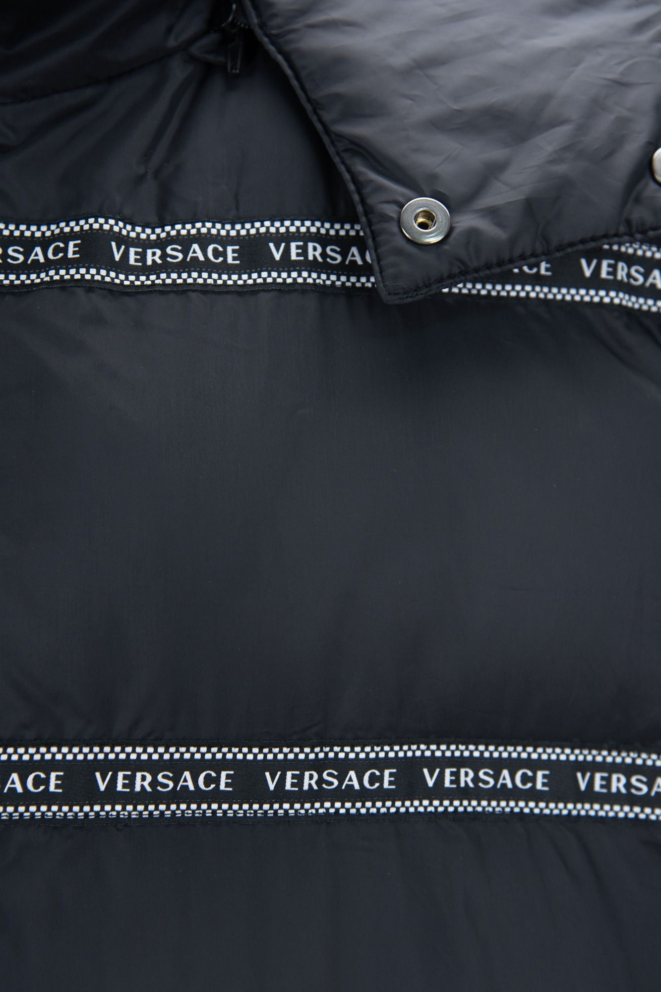 Versace Men's Black Polyester Hooded Puffer Vest – Moon Behind The