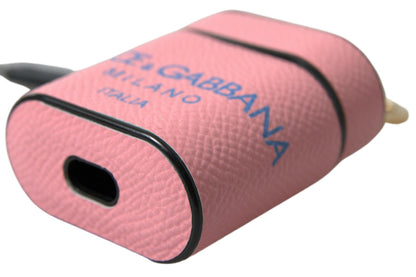 Dolce & Gabbana Calf Leather Earbuds Carrying Case - Blue Pink Print