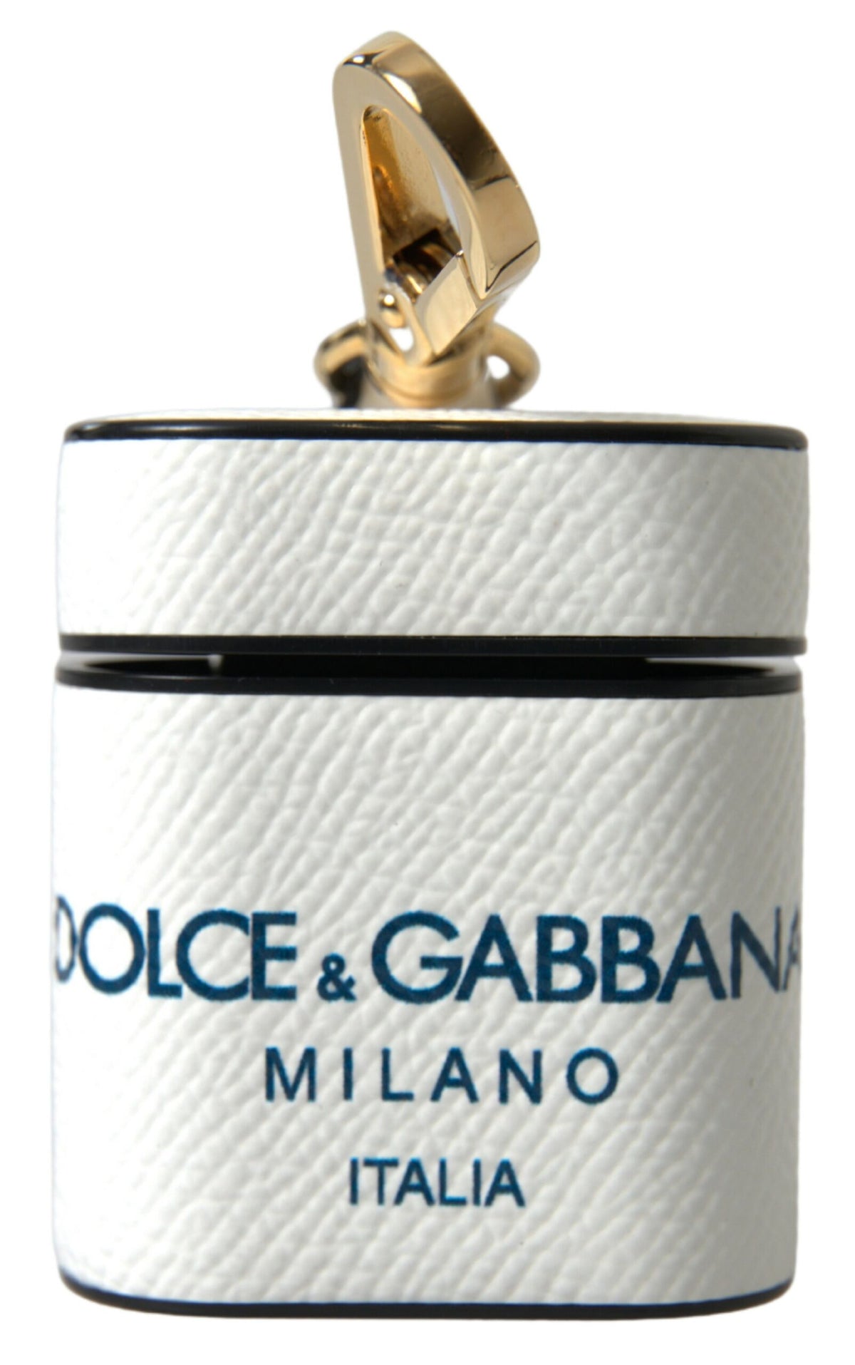 Dolce & Gabbana Calf Leather Earbuds Carrying Case - Blue White Print