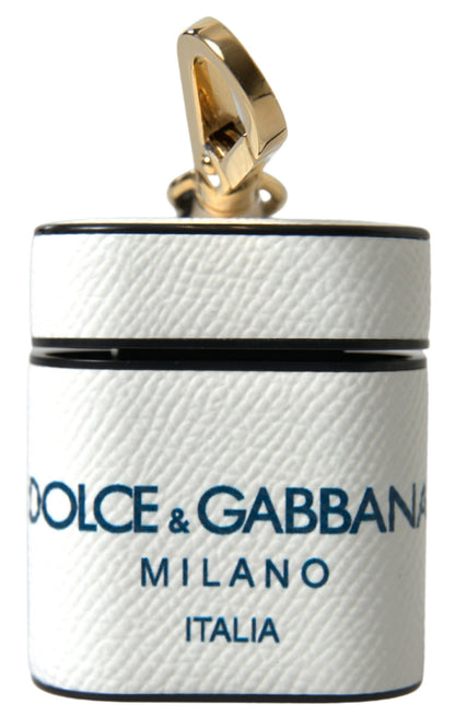 Dolce & Gabbana Calf Leather Earbuds Carrying Case - Blue White Print