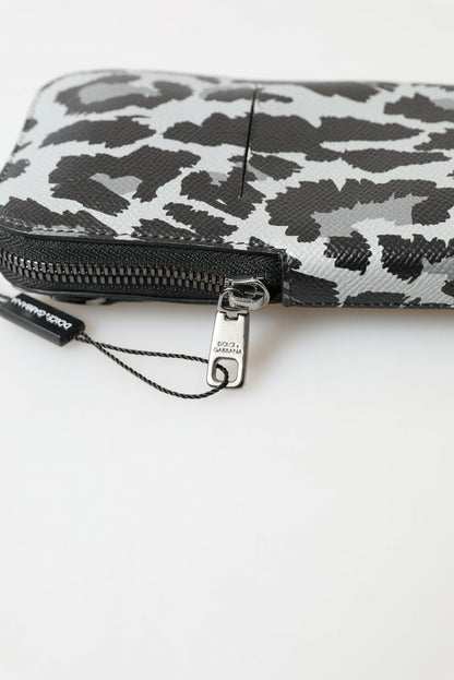 Dolce & Gabbana Leather Crossbody Sling Phone Holder Backpack - Blue Gray