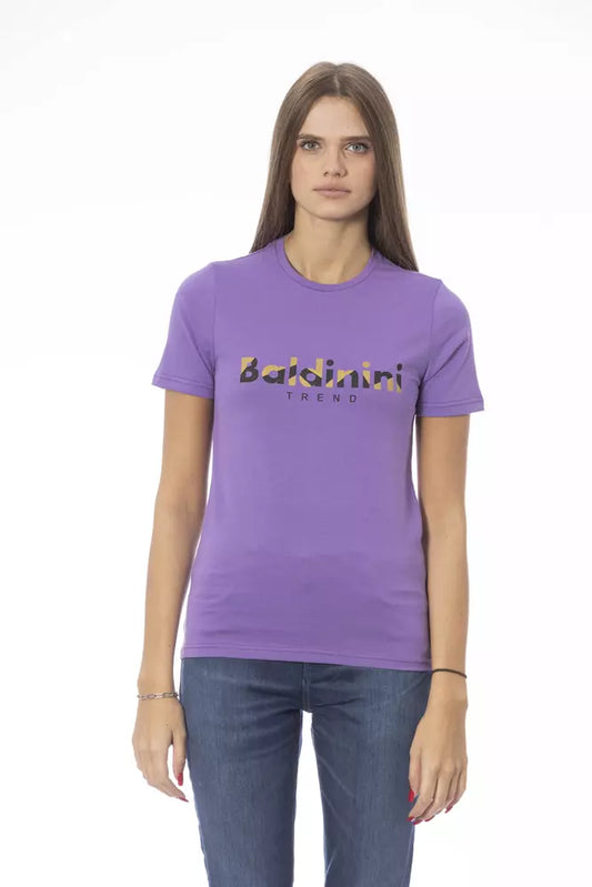 Baldinini Trend Women's Purple Cotton Crewneck T-Shirt