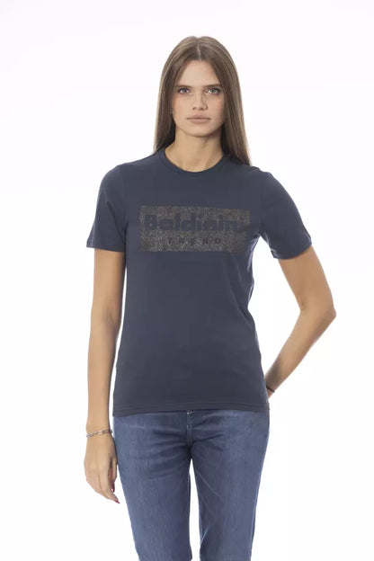 Baldinini Trend Women's Blue Cotton Logo T-Shirt