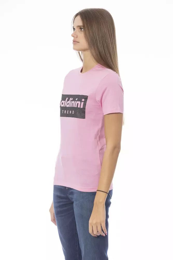 Baldinini Trend Women's Pink Cotton Logo T-Shirt