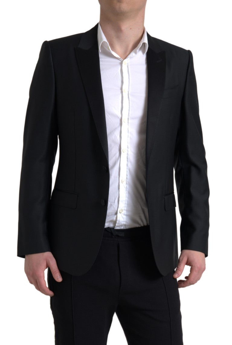 Dolce & Gabbana Men's Black Wool Single Breasted MARTINI Blazer
