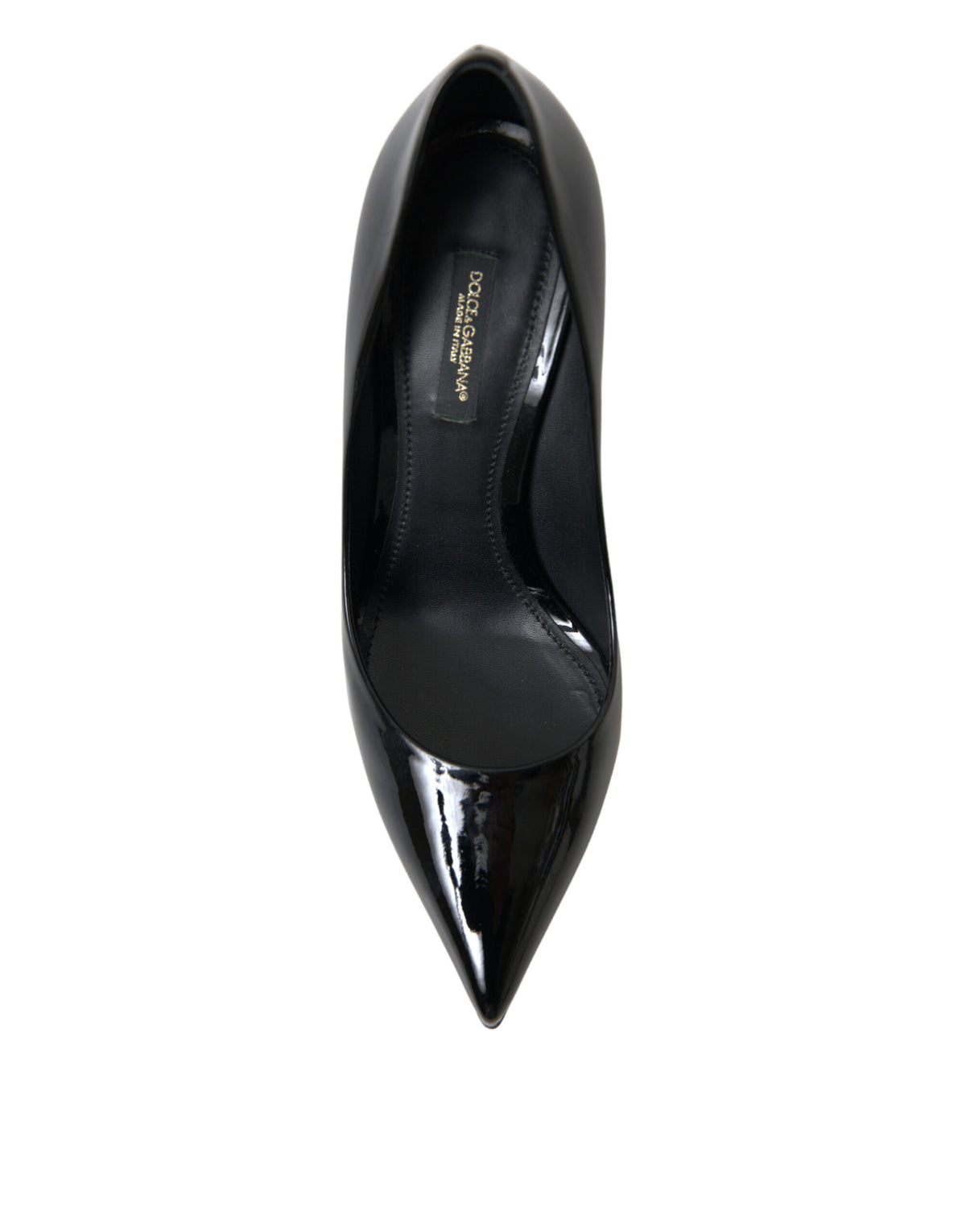 Stiletto Pumps Heels by Dolce & Gabbana for women in patent leather & silk black features an captivating silhouette, showcasing the elegant Icon Women's Patent Leather & Silk Stiletto Pumps Heels design with a stiletto and a sophisticated .