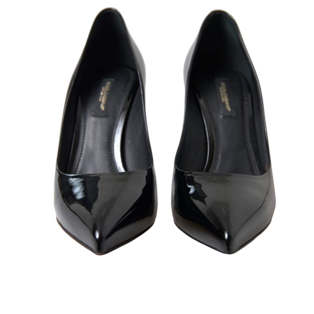 Stiletto Pumps Heels by Dolce & Gabbana for women in patent leather & silk black features a effortless chic silhouette, showcasing the Icon Women's Patent Leather & Silk Stiletto Pumps Heels design with a effortless chic stiletto and for a effortless chic finish.