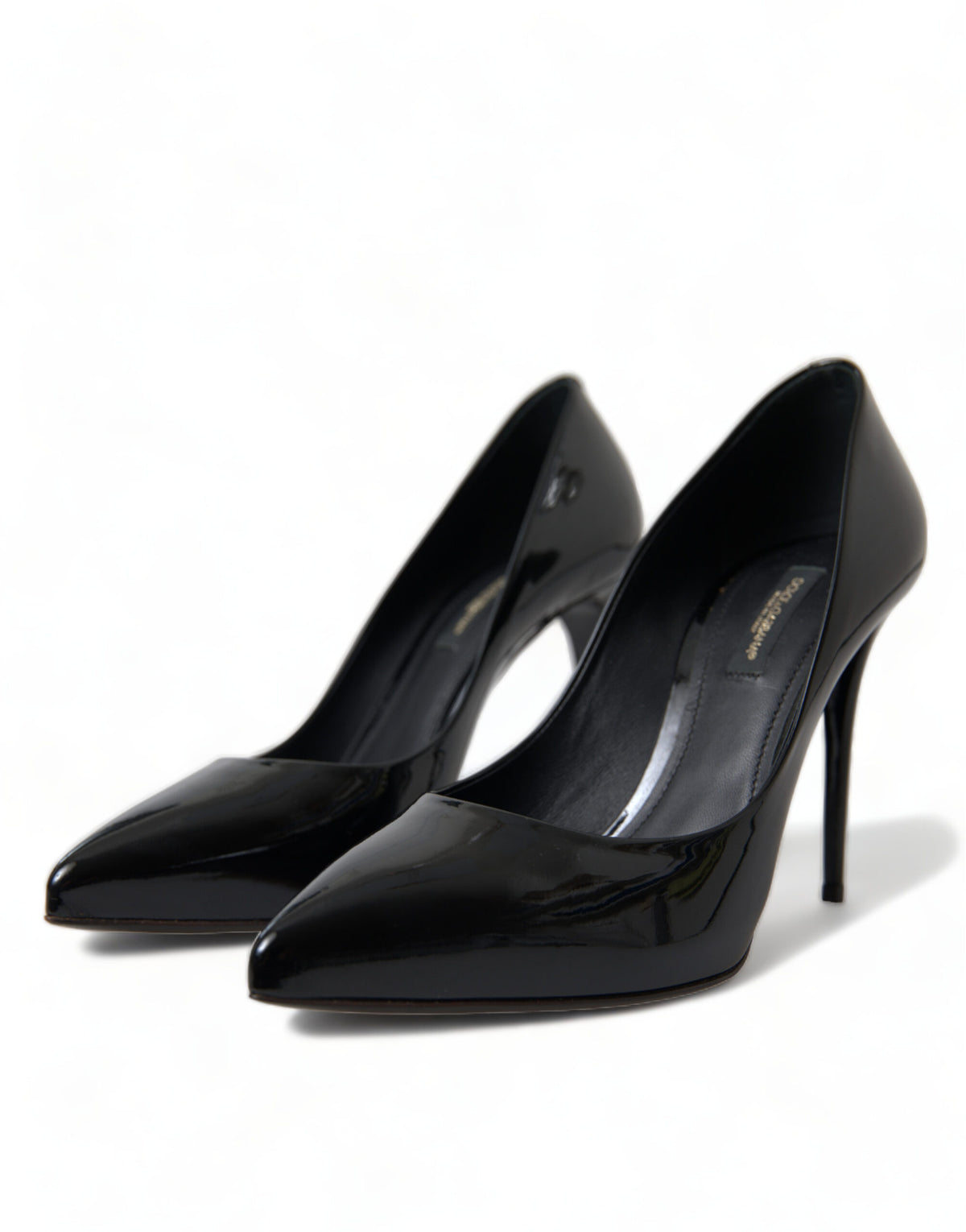 Stiletto Pumps Heels by Dolce & Gabbana for women in patent leather & silk black showcases a exquisite silhouette, perfectly accentuating Icon Women's Patent Leather & Silk Stiletto Pumps Heels with a exquisite stiletto and exquisite .