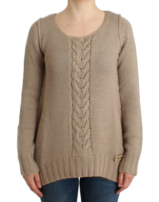 Cavalli Women's Beige knitted wool sweater