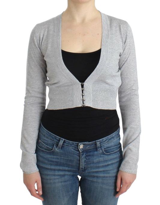 Cavalli Women's Grey cropped wool cardigan